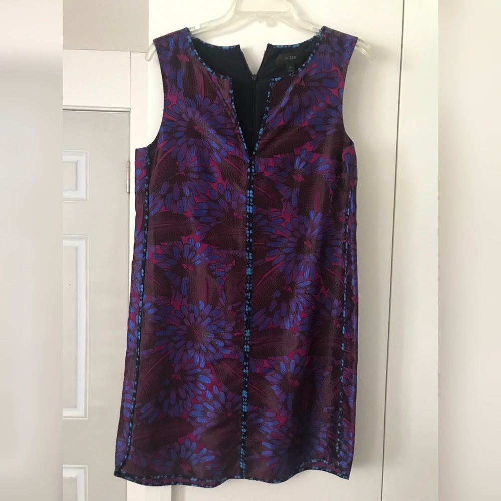 J Crew V neck sheath tropical dress